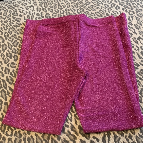 VICTORIAS SECRET SHINE FLARE PANTS IN FUSHIA METALLIC KNIT HIGH RISE SIZE SMALL - Picture 8 of 12